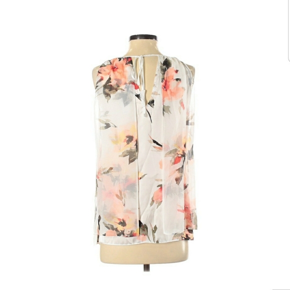 White House Black Market Floral Chiffon Halter Blouse - M - Picture 3 of 11